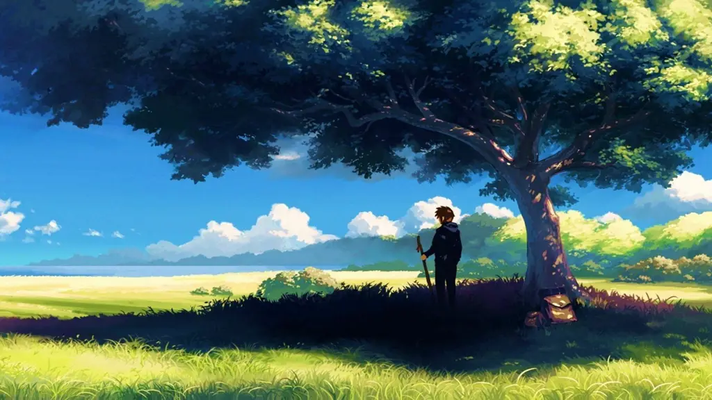 Dunia Anime yang Menawan Pemandangan fantasi anime yang indah