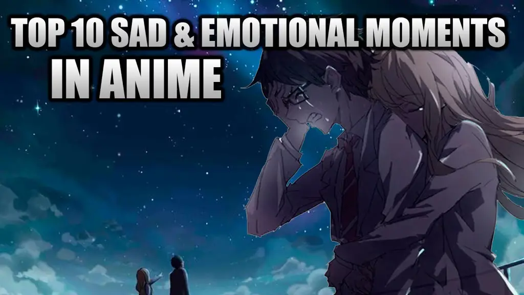 Ekspresi karakter yang menggambarkan kesedihan Momen emosional dalam anime
