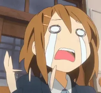 Karakter anime yang sedang menangis Ekspresi wajah karakter anime yang sedih