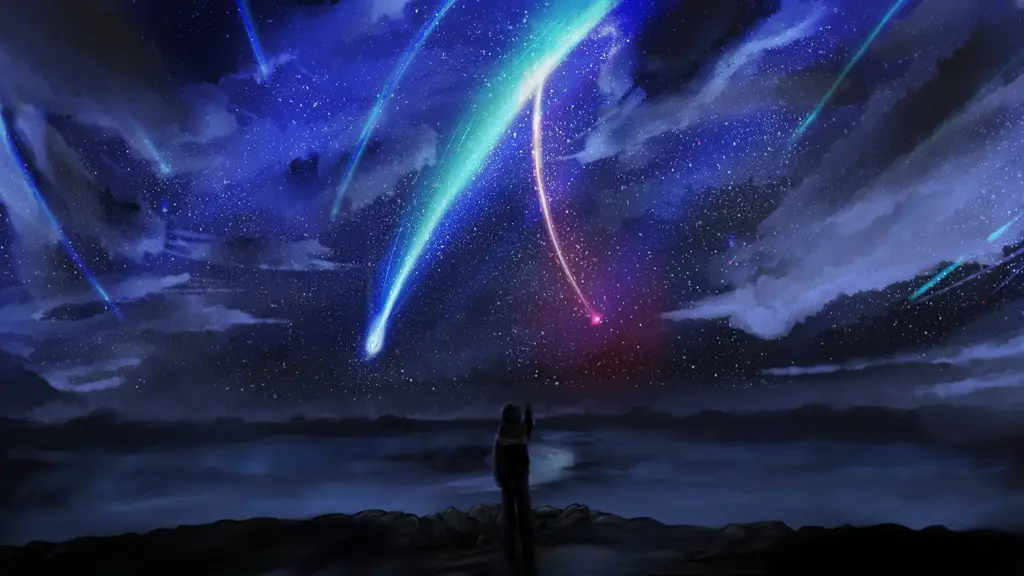 Pemandangan malam yang indah dalam anime Pemandangan malam anime yang indah