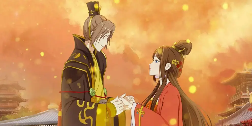 Anime Fantasi Romantis Gambar adegan romantis dari anime fantasi