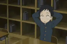 Karakter Anime yang Penuh Perenungan Gambar karakter anime yang sedang berpikir keras, terlihat merenung