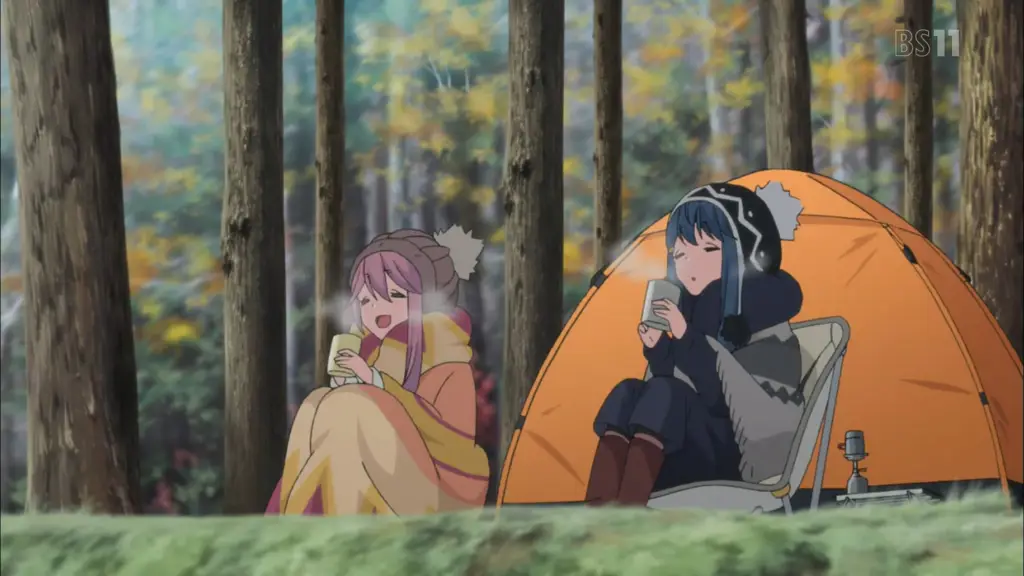 Keindahan alam saat berkemah dalam Yuru Camp Pemandangan alam yang indah dalam anime Yuru Camp