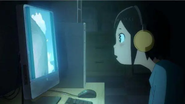 Nikmati waktu santai akhir pekanmu dengan menonton anime pilihanmu Gambar karakter anime sedang menonton televisi