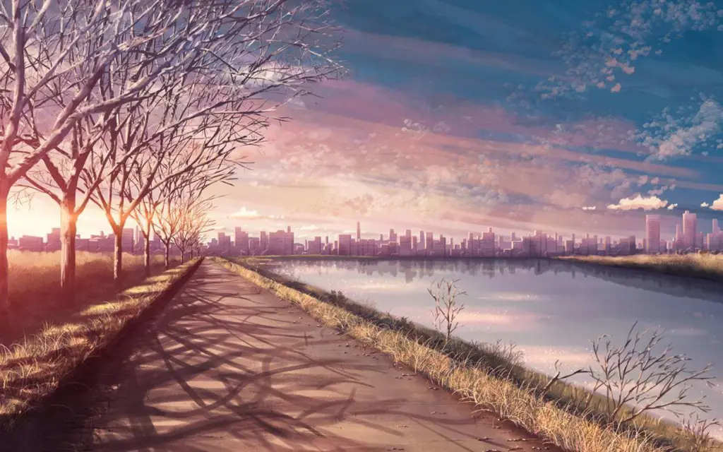 Suasana damai di anime ringan Gambar pemandangan alam yang indah dan menenangkan ala anime