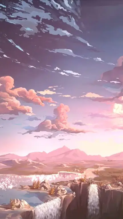 Suasana Tenang Anime Pemandangan alam yang menenangkan dari anime