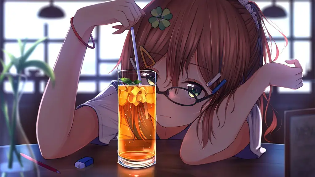 Visual Anime yang Menenangkan Gambar anime gadis-gadis lucu sedang bersantai