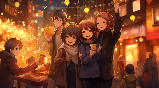 Menikmati Anime Bersama Pesta menonton anime bersama teman-teman