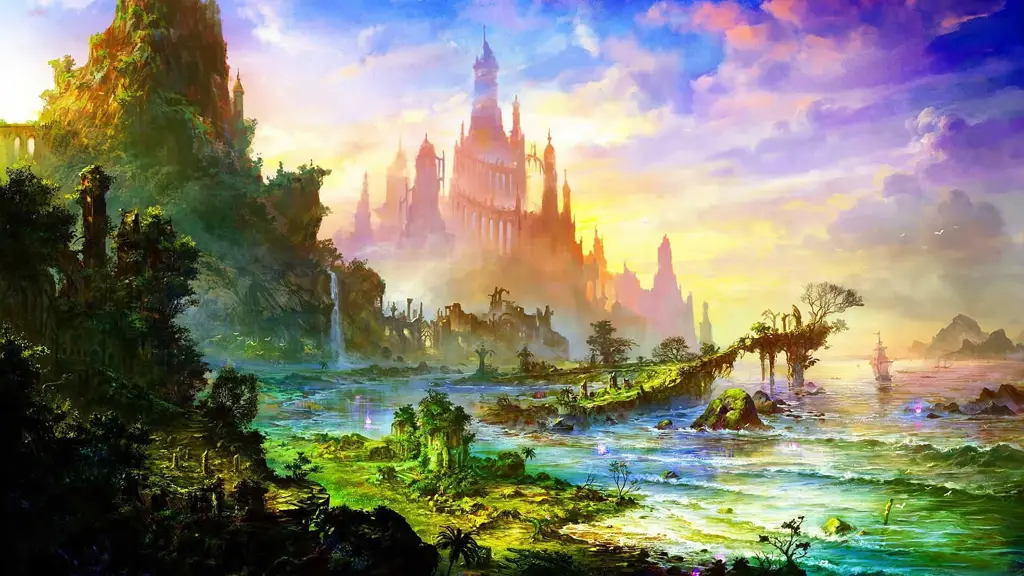Dunia Fantasi yang Menakjubkan Pemandangan indah dari anime bergenre fantasi