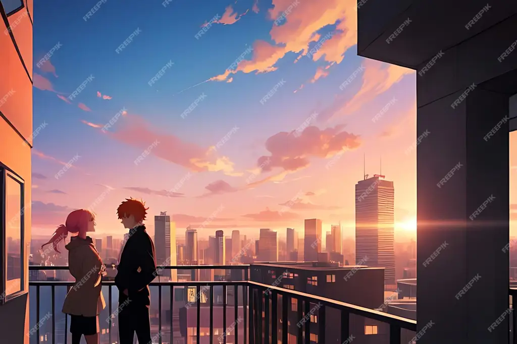 Adegan romantis yang mengharukan dalam anime reverse isekai Ilustrasi adegan romantis dalam anime