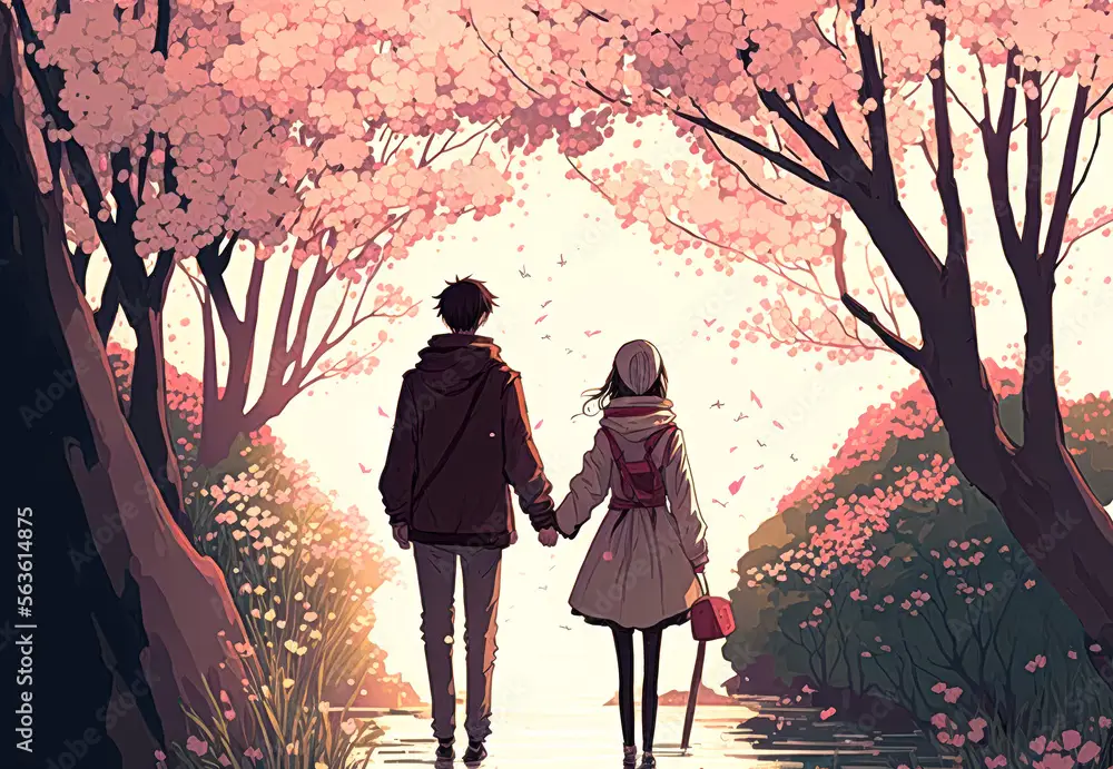 Kisah Romantis di Tengah Aksi Seru Gambar pasangan anime yang bahagia dan sedang berpelukan