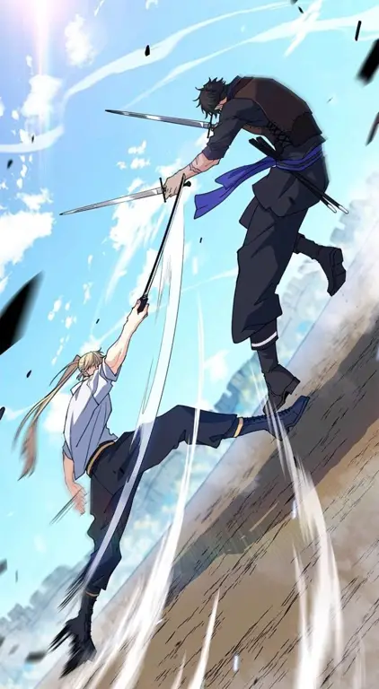 Aksi dan romansa dalam satu frame Adegan perkelahian pedang dengan sentuhan romantis dalam anime