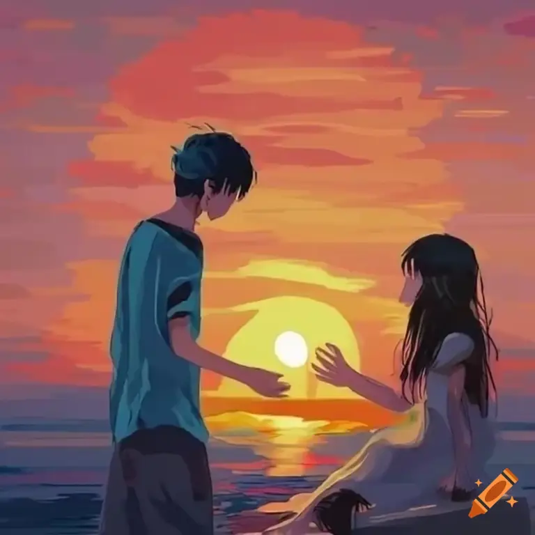 Gambar pasangan anime yang terlihat bahagia dan sedang berpelukan Pasangan anime bahagia
