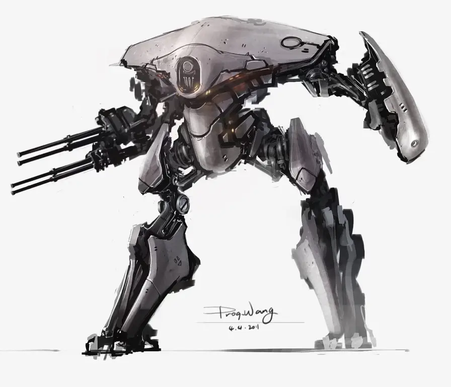 Desain robot yang futuristik dan unik Konsep desain robot mecha anime