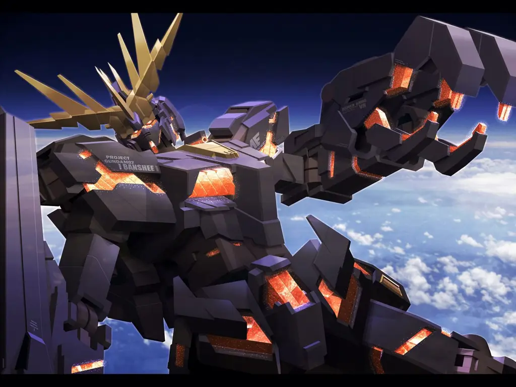 Adegan pertarungan robot di Gundam Unicorn Pertarungan mecha yang epik di Gundam Unicorn