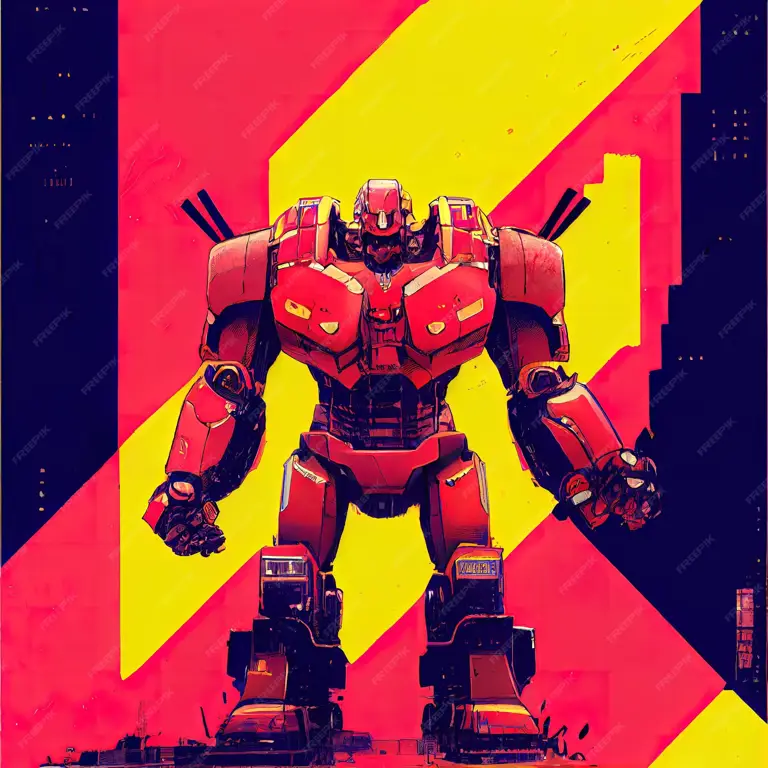Pertarungan robot anime dan isu sosial Gambar robot-robot anime sedang bertarung