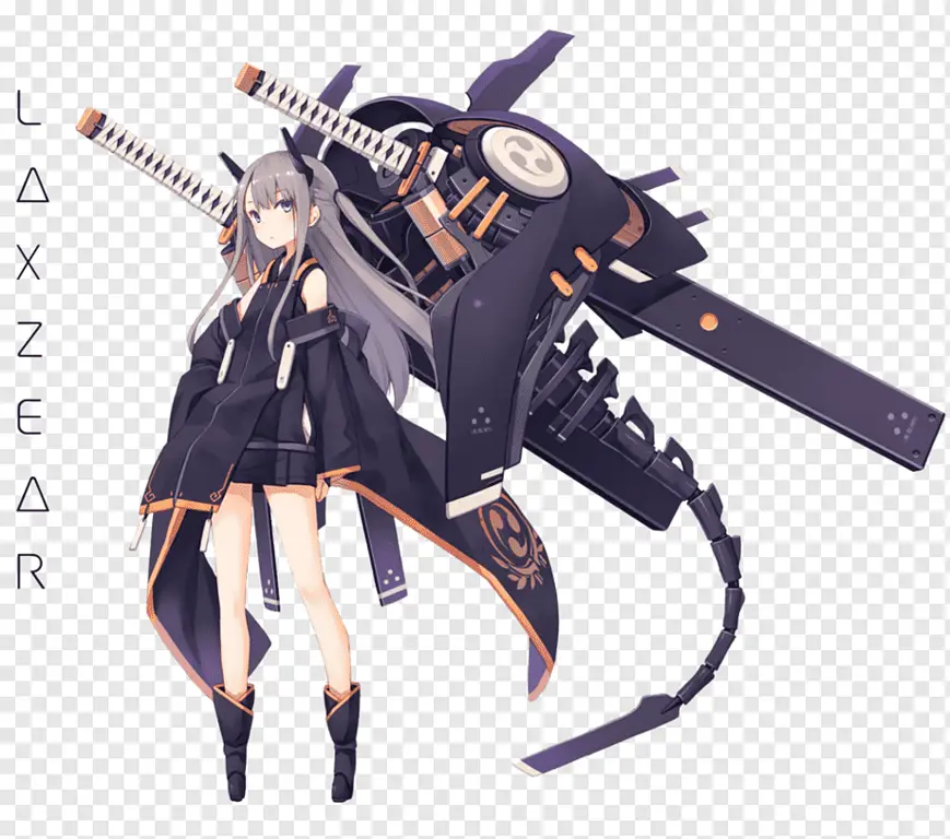 Karakter Wanita Kuat dan Mecha Gambar karakter wanita anime kuat yang mengendalikan mecha