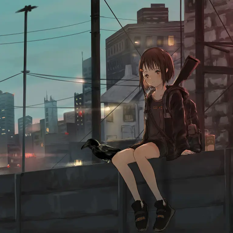 Ekspresi karakter dalam anime NTR Gadis anime yang sedih
