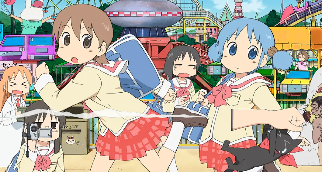 Suasana Sekolah yang Ceria Kehidupan sekolah anime yang menyenangkan
