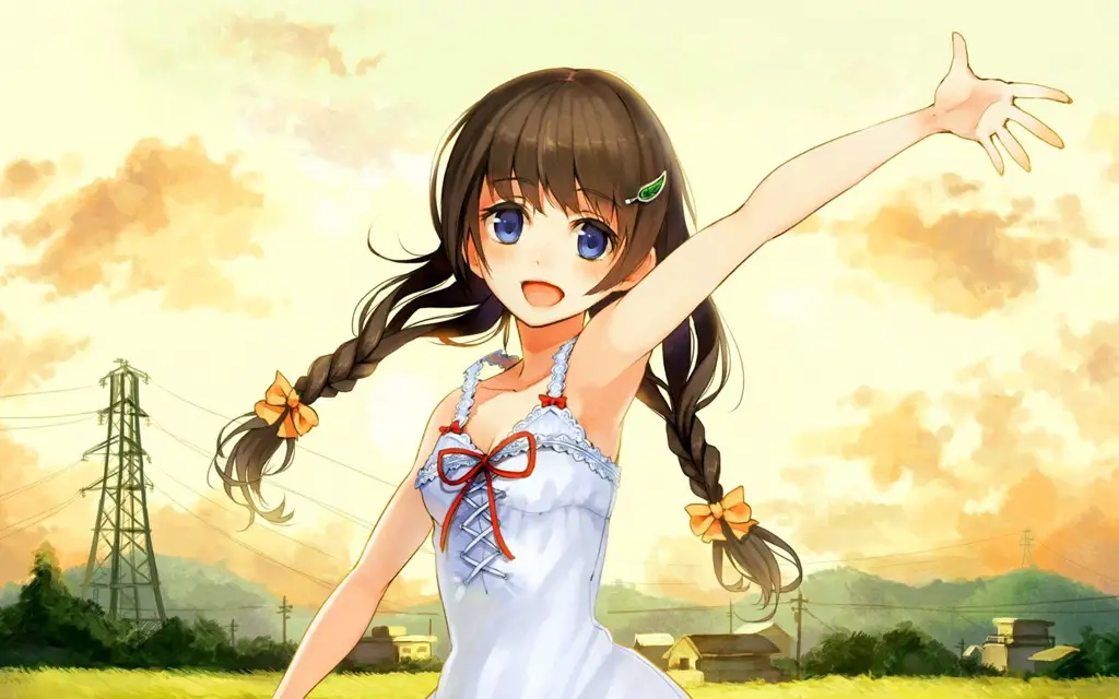 Ilustrasi keceriaan dalam anime harem Gambar para gadis anime yang bahagia dan ceria