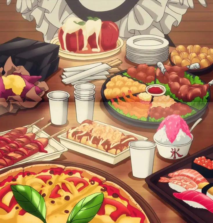 Makanan-makanan lezat dalam anime Gambar makanan anime yang menggugah selera