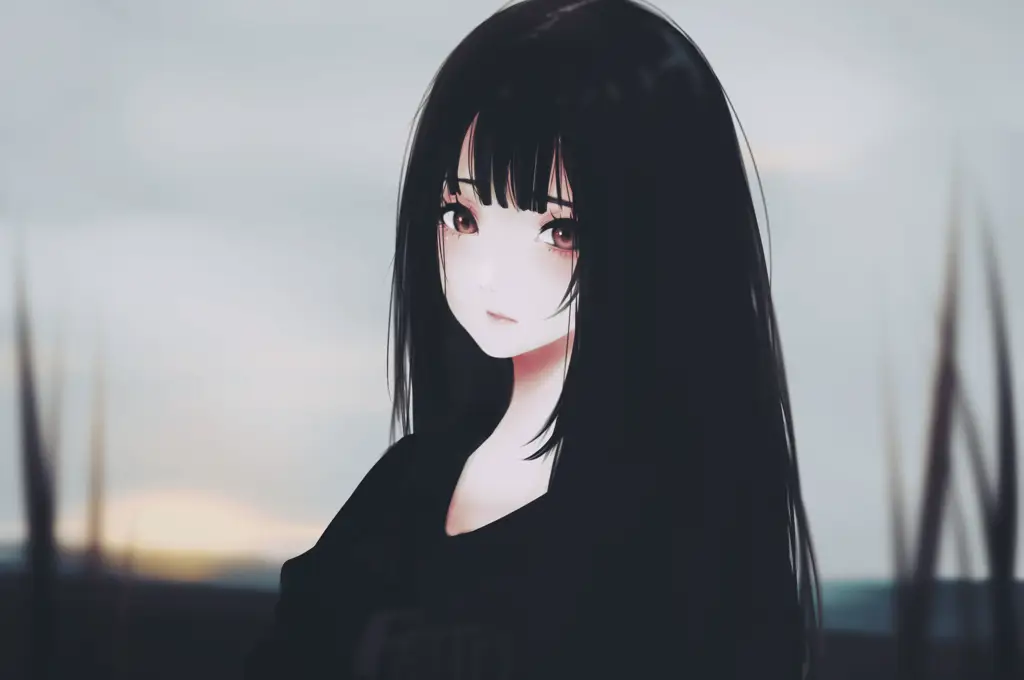 Karakter utama Anime C yang sedang bersedih Gadis anime yang sedih