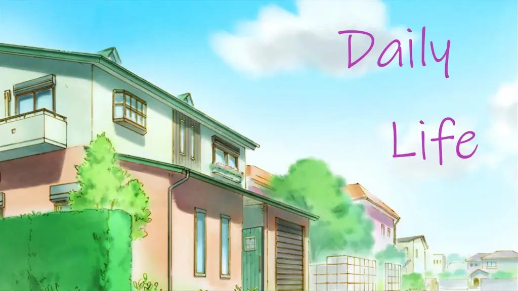 Kehidupan Sehari-hari yang Nyaman Adegan kehidupan sehari-hari karakter anime