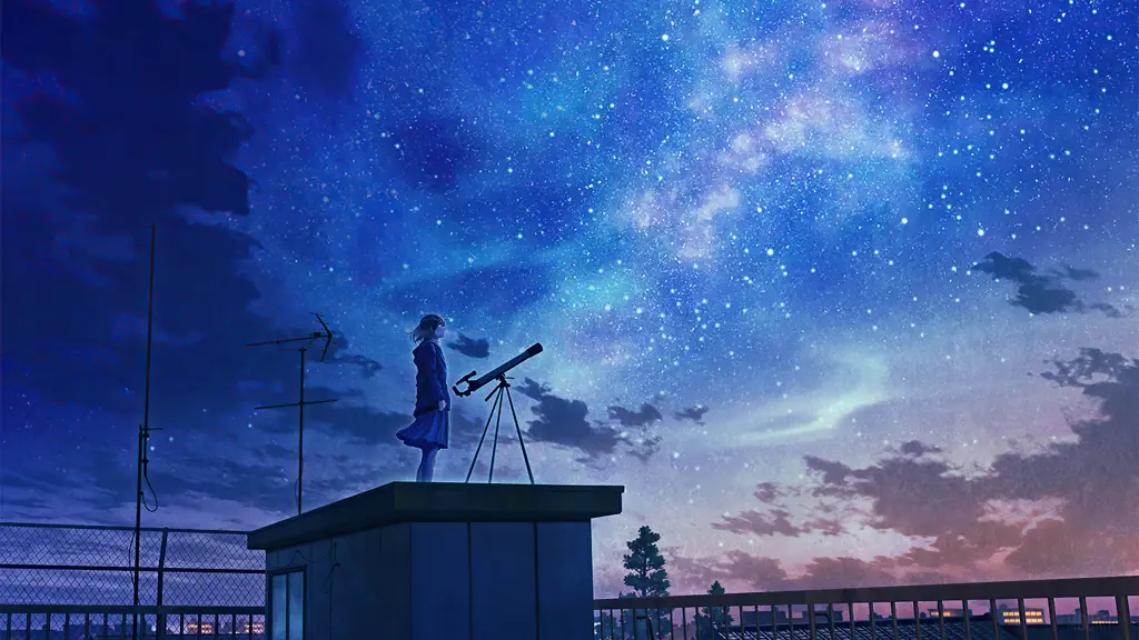 Suasana romantis di malam hari Pemandangan malam yang romantis dalam anime