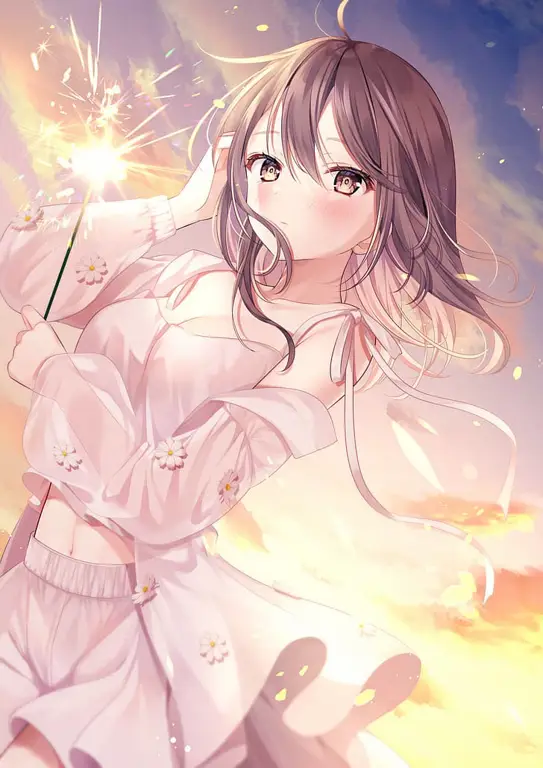 Karakter Anime Imut dan Menggemaskan Ilustrasi gadis anime imut dengan sentuhan ecchi