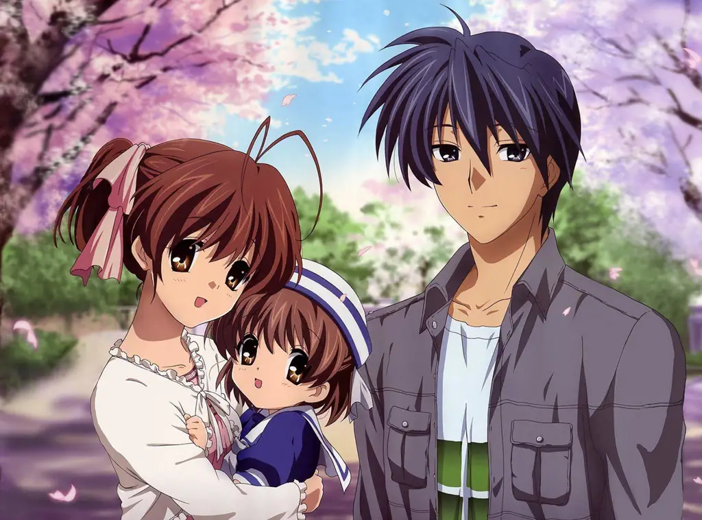 Pasangan Anime Romantis Gambar pasangan anime dalam adegan romantis