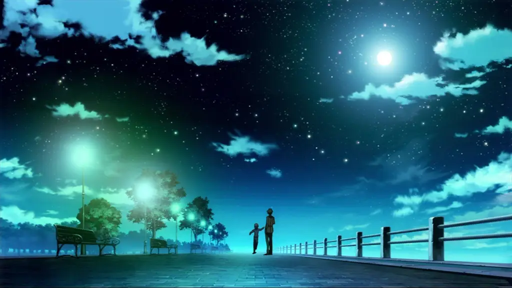 Pemandangan malam yang indah dalam anime Pemandangan malam anime