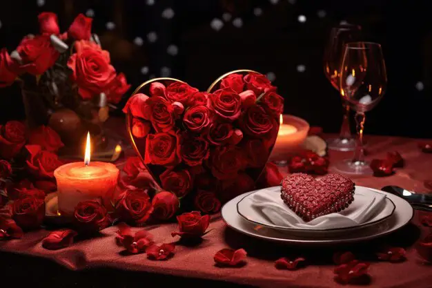 Pasangan anime menikmati makan malam romantis dengan cahaya lilin Makan malam romantis dengan lilin anime