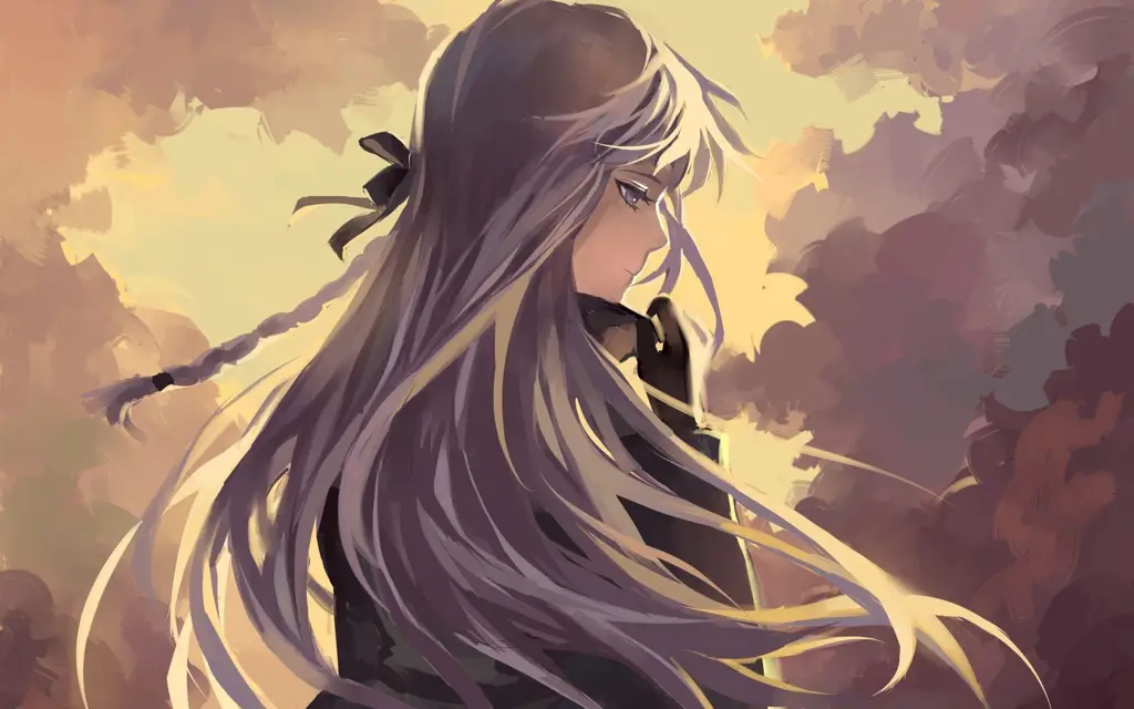 Gambar gadis anime yang menggambarkan kesedihan Gadis anime yang sedih