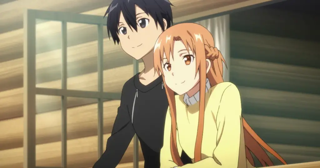 Momen romantis dalam anime isekai Pasangan anime romance isekai yang sedang berpelukan