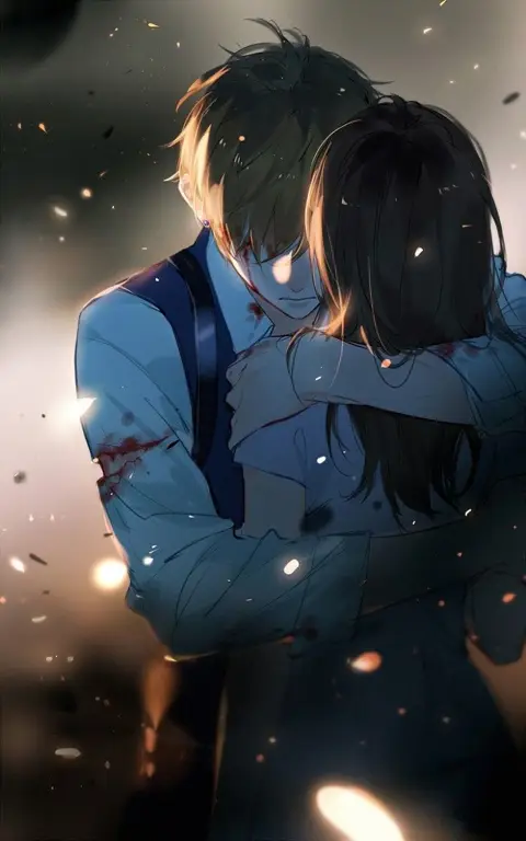 Pasangan Anime Romantis Ilustrasi pasangan anime romantis