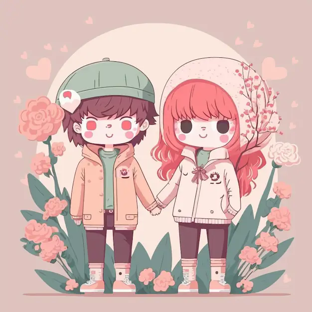 Akhir Bahagia dalam Anime Romantis Sekolah Pasangan anime bahagia bergandengan tangan