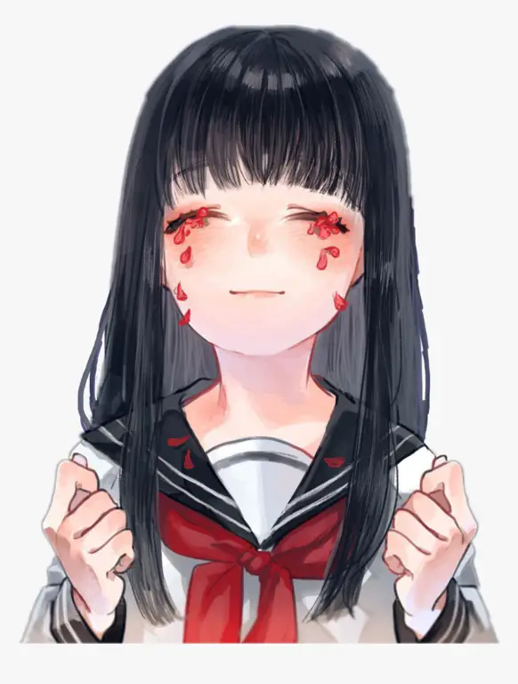 Momen menyentuh dari anime romance sedih Gadis anime sedang menangis