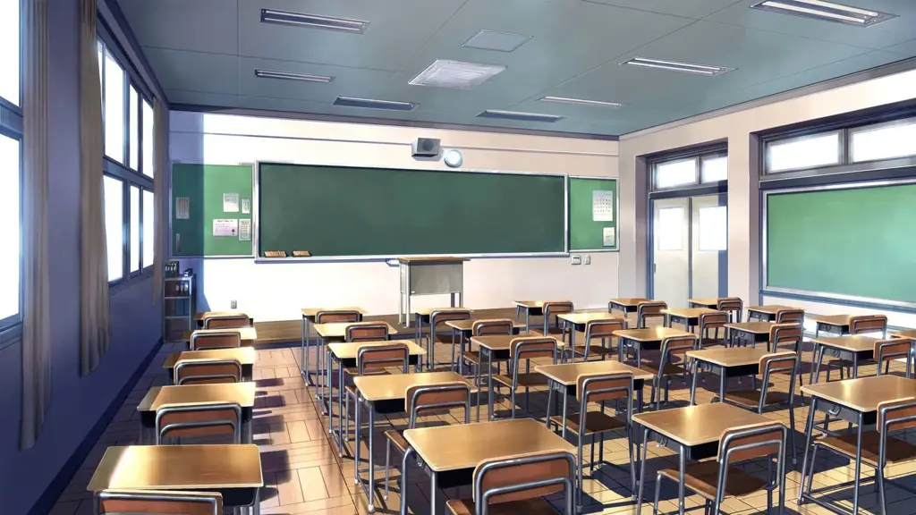 Kehidupan Sekolah yang Romantis Adegan sekolah dalam anime