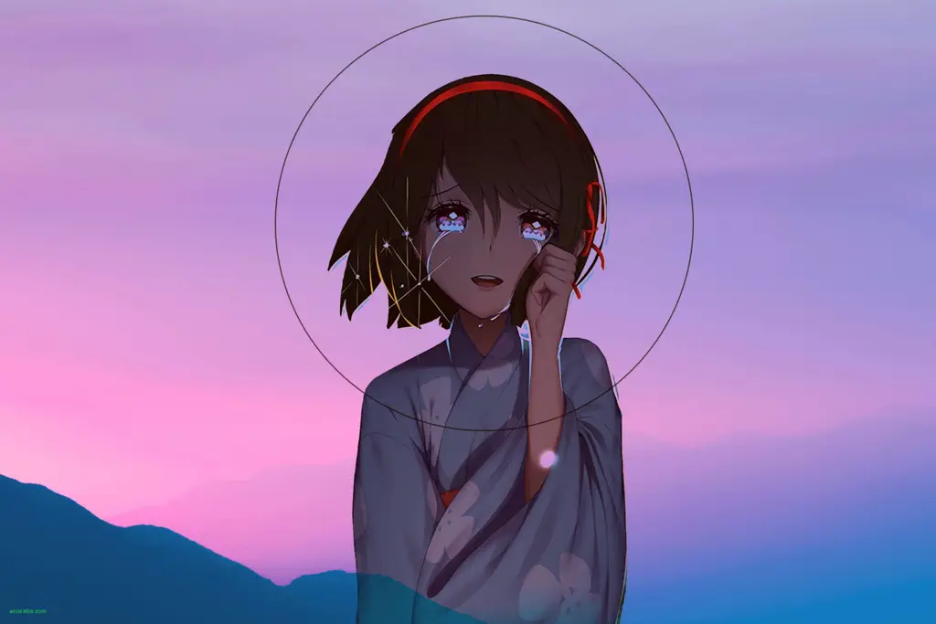 Ekspresi sedih karakter anime Air mata karakter anime