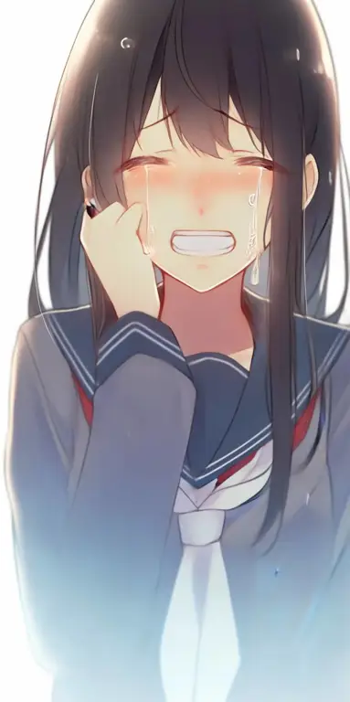 Ekspresi karakter anime yang menunjukkan kesedihan Adegan anime yang mengharukan dan membuat menangis