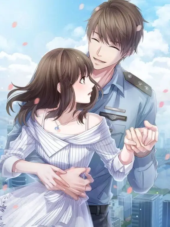 Momen Romantis Anime Gambar anime cowok dan cewek bergandengan tangan