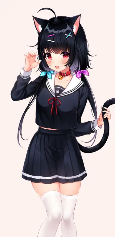 Karakter anime yang manis Gadis anime imut dengan seragam sekolah