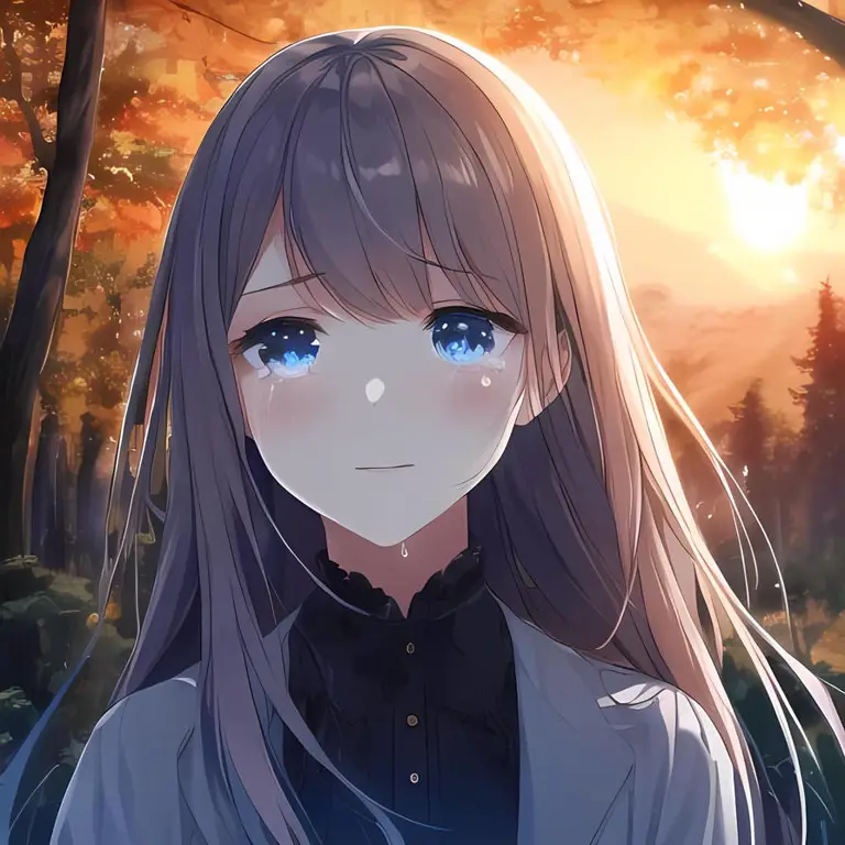 Ilustrasi gadis anime yang sedang menangis Gadis anime yang sedang menangis