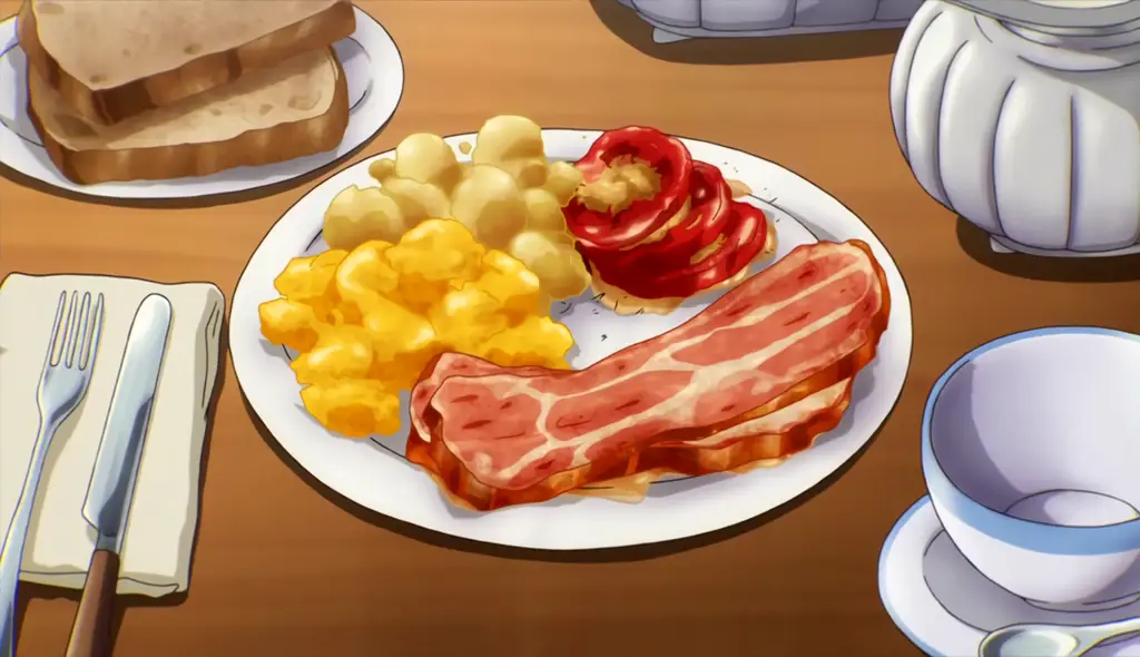 Ilustrasi berbagai macam makanan enak yang biasa muncul di anime Makanan enak di anime