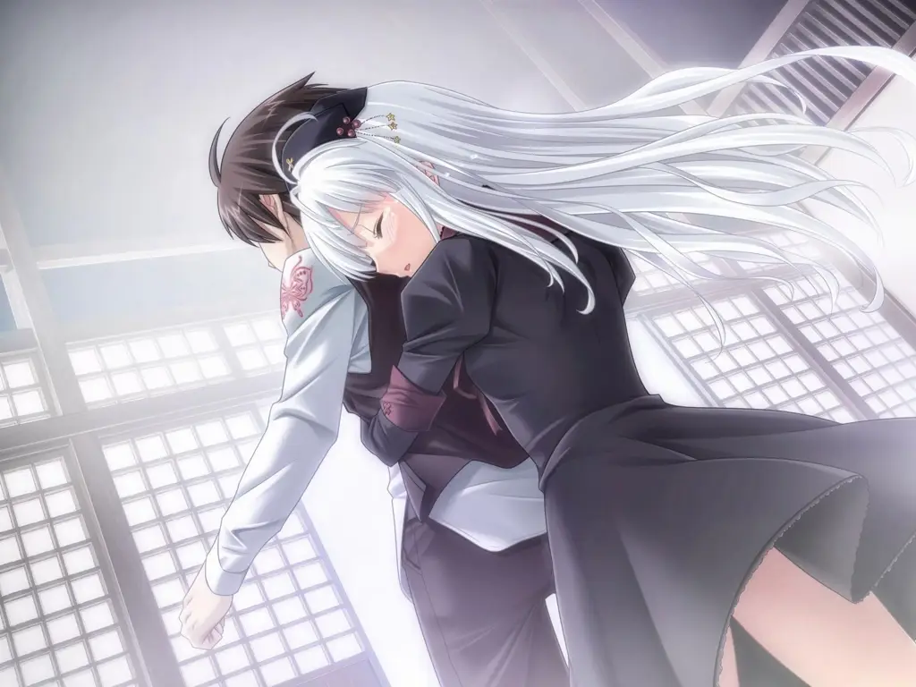 Momen haru biru dalam anime romance Pasangan anime yang sedang bersedih