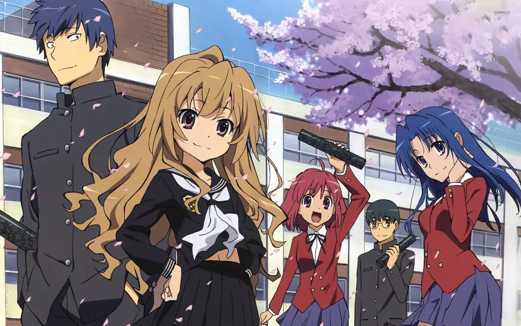 Suasana Romantis dalam Anime Karakter anime dalam suasana romantis, seperti di taman bunga atau restoran mewah