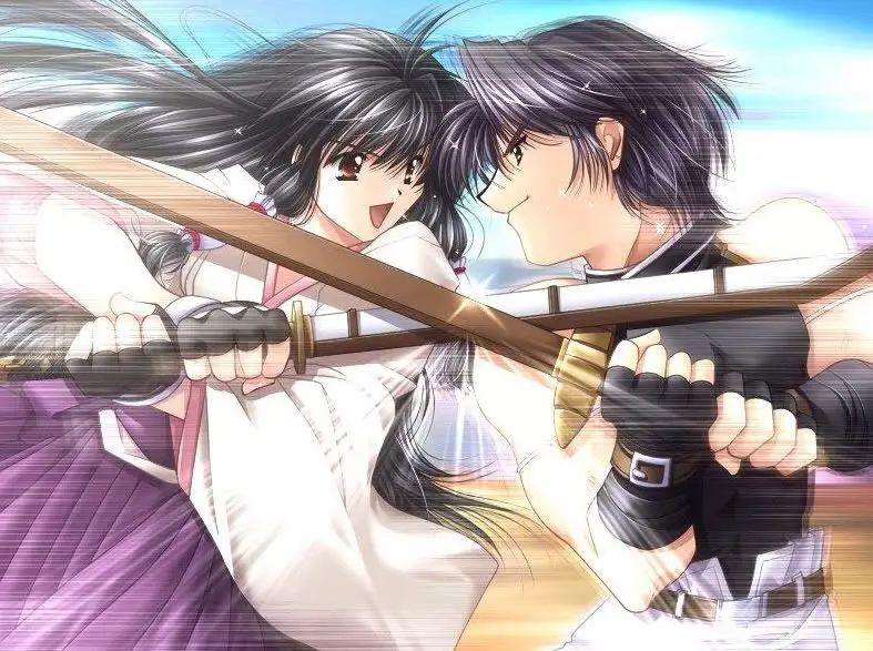 Kekuatan cinta dalam pertarungan Pasangan anime sedang bertarung bersama