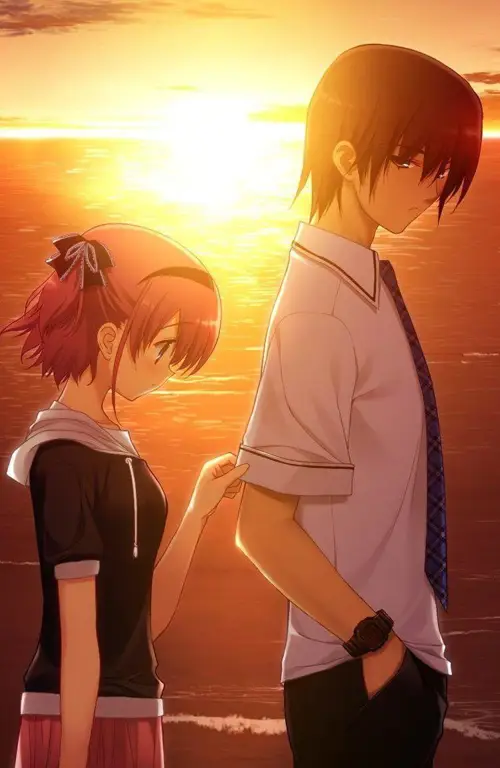 Momen Sedih dalam Anime Romance Pasangan anime yang sedang bersedih