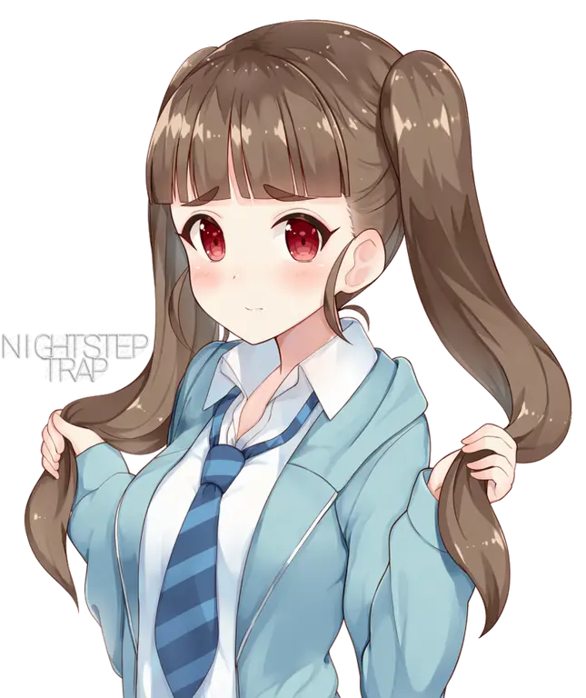 Ekspresi khas karakter tsundere Gadis anime yang sedang memerah pipinya karena malu