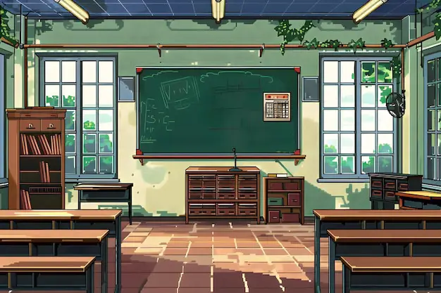 Sekolah dengan rahasia tersembunyi Suasana sekolah anime dengan nuansa misteri